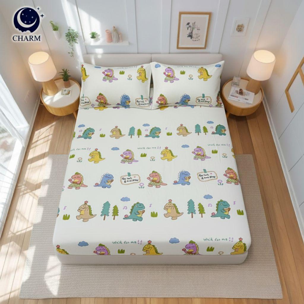 ชุดผ้าปูที่นอน 6 ฟุต 4 ชิ้น CHARM สี PARTY GODJI คอลเลคชั่น DREAMY_2