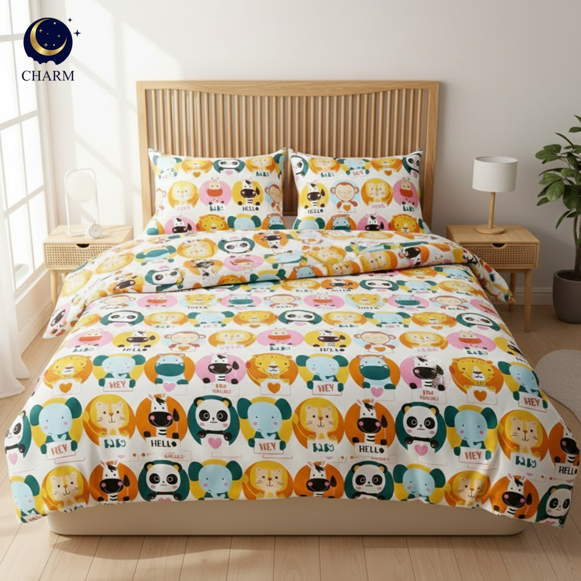 ชุดผ้าปูที่นอน 6 ฟุต 4 ชิ้น CHARM สี WILDLIFE คอลเลคชั่น DREAMY_2