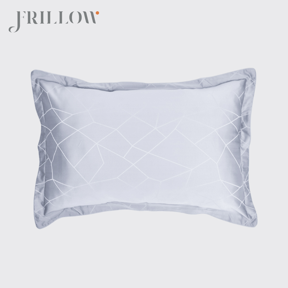 ชุดผ้าปูที่นอน 6 ฟุต 3 ชิ้น FRILLOW 800TC สี FLAWLESS SKY คอลเลคชั่น PRESTIGE_3