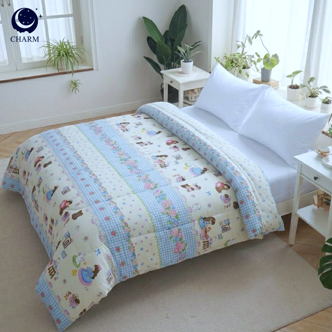 ผ้าห่มนวม CHARM คอลเลคชั่น DREAMY 5 FT SIZE 160×210 ซม. ลาย SWEET GIRL_3