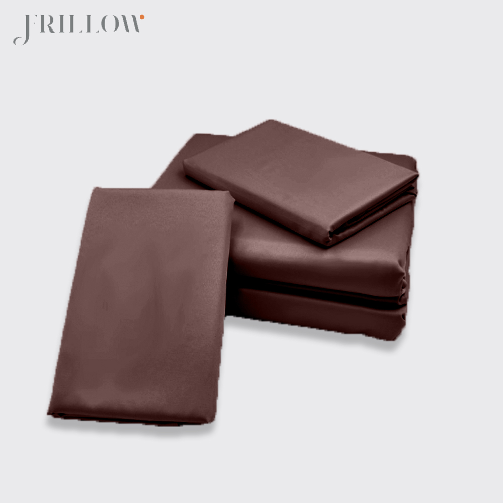 ชุดผ้าปูที่นอน 5ฟุต 3ชิ้น FRILLOW 800TC COTTON SILK  สี DARK BROWN คอลเลคชั่น PRESTIGE_3