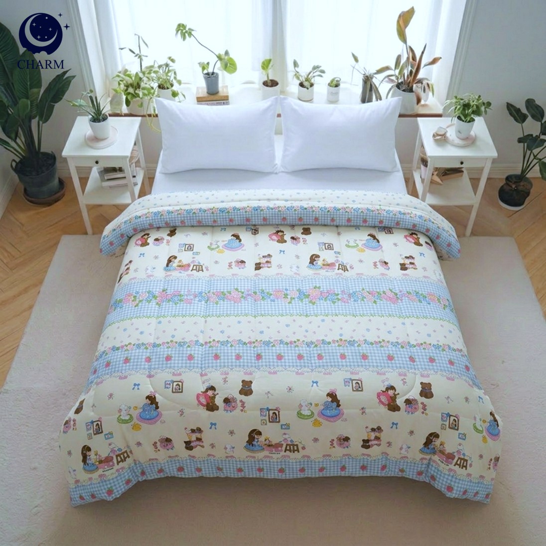 ผ้าห่มนวม CHARM คอลเลคชั่น DREAMY 5 FT SIZE 160×210 ซม. ลาย SWEET GIRL_4