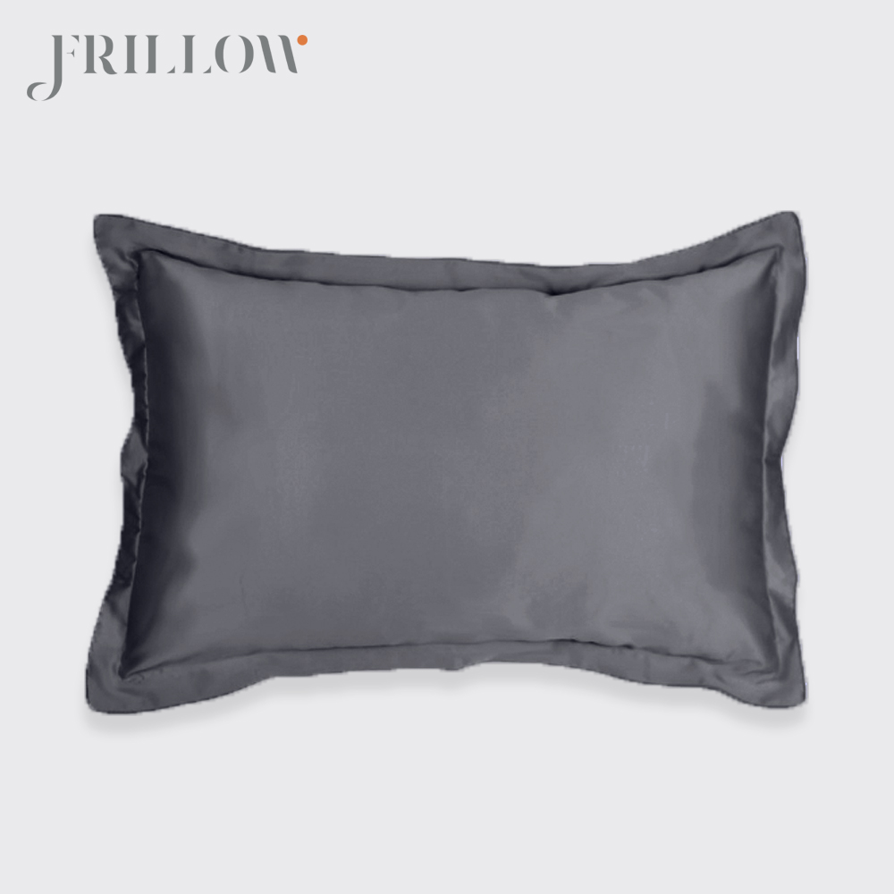 ชุดผ้าปูที่นอน 3.5ฟุต 2ชิ้น FRILLOW 800TC COTTON SILK  สี DARK GREY คอลเลคชั่น PRESTIGE_5