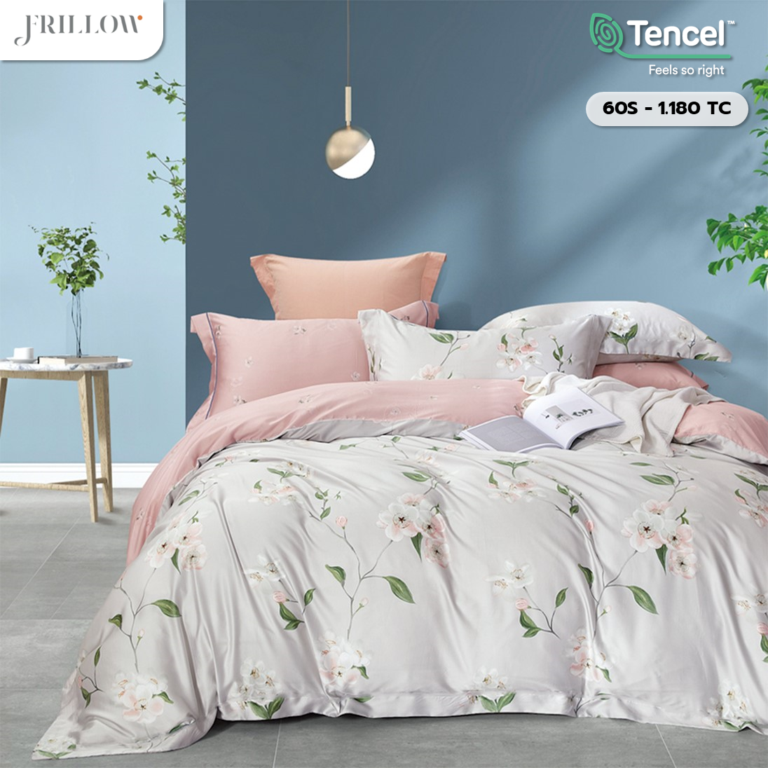 ปลอกผ้านวม 100X90 นิ้ว FRILLOW TENCEL™ 1180TC สี LADY BLOOM_5