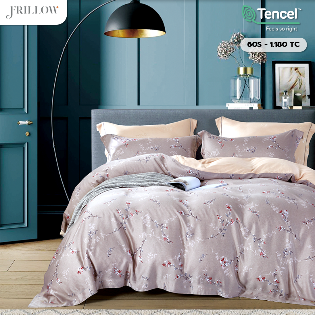 ปลอกผ้านวม 60X80 นิ้ว FRILLOW TENCEL™ 1180TC สี LADY FREESIA_5