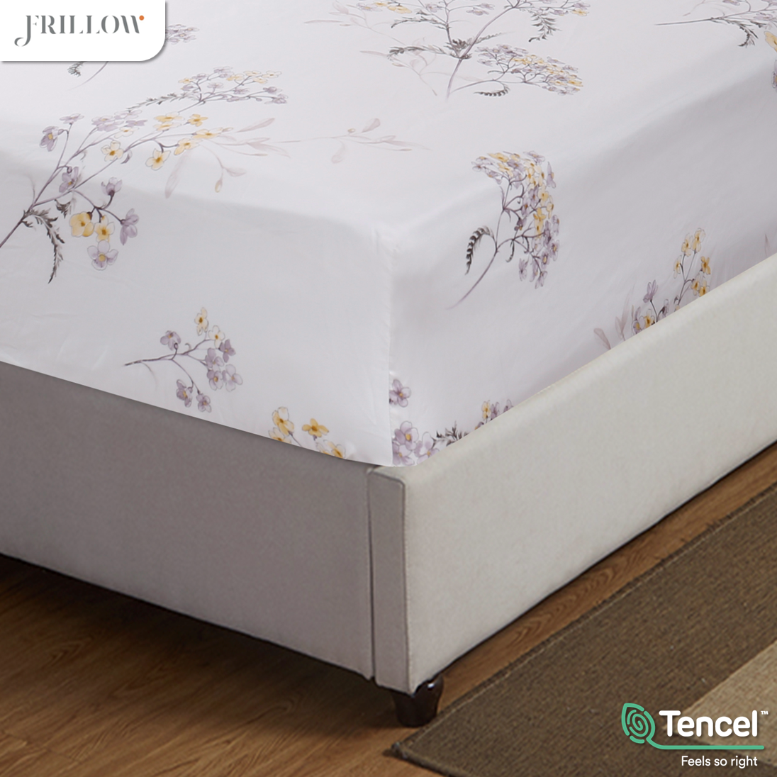 ชุดผ้าปูที่นอน 5 ฟุต (5 ชิ้น) FRILLOW TENCEL™ 1180TC สี LADY DAPHNE_7
