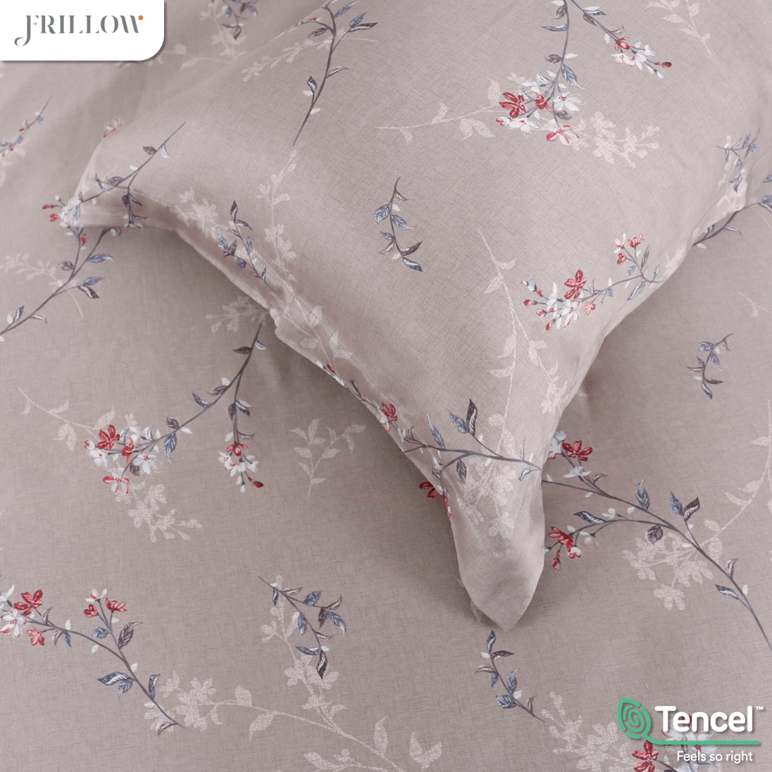 ชุดผ้าปูที่นอน 6 ฟุต (5 ชิ้น) FRILLOW TENCEL™ 1180TC สี LADY FREESIA_9