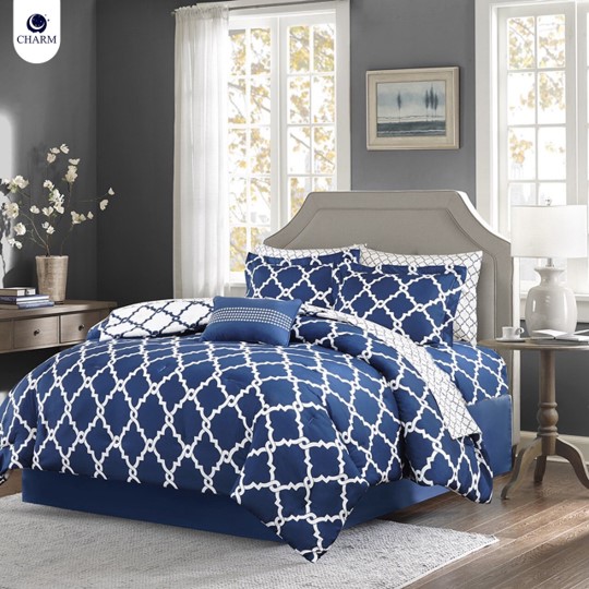 ชุดผ้าปูที่นอน 6ฟุต 5 ชิ้น CHARM รุ่น คลาสสิค NAVY MIRAGE ไม่รวมผ้านวม สี คลาสสิค MIRAGE_8