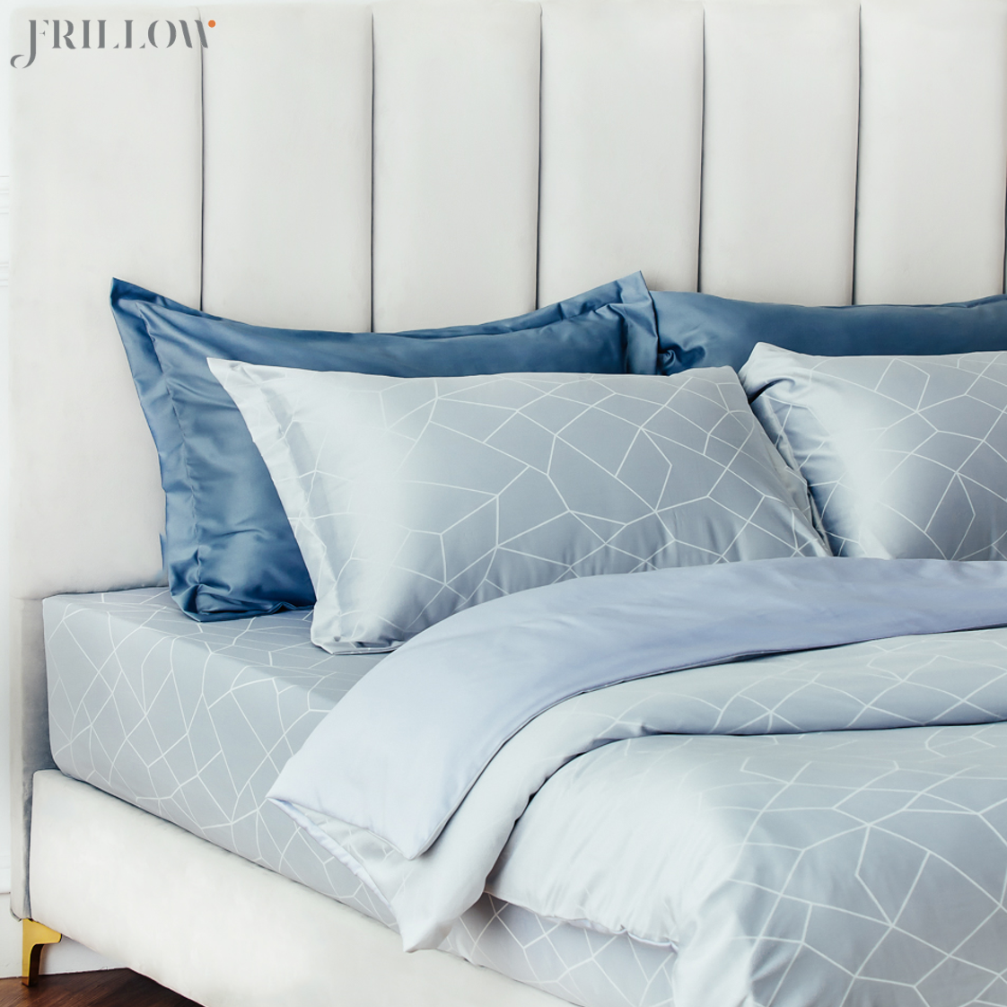 ชุดปลอกผ้านวม 100X90 นิ้ว FRILLOW 800TC – สี FLAWLESS SKY คอลเลคชั่น PRESTIGE_8