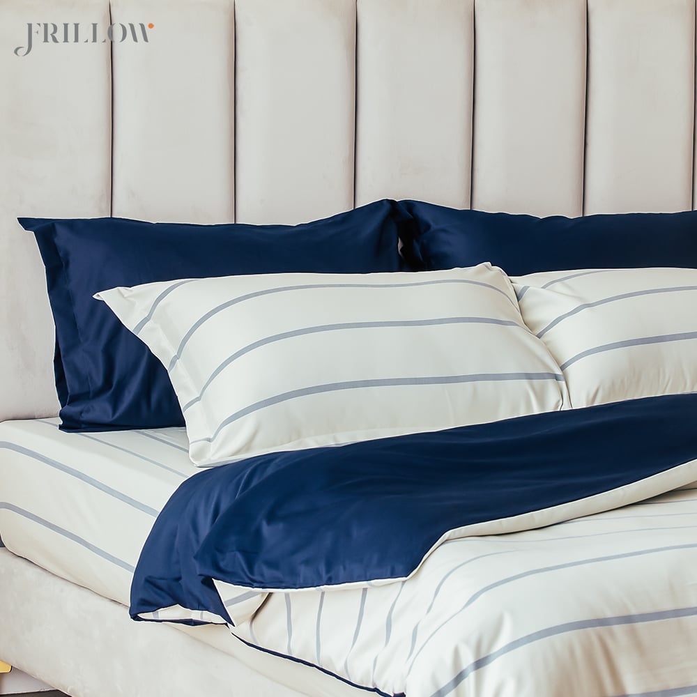 ชุดผ้าปูที่นอน 5 ฟุต 3 ชิ้น FRILLOW 800TC COTTON SILK สี WHITE DAWN คอลเลคชั่น PRESTIGE_10