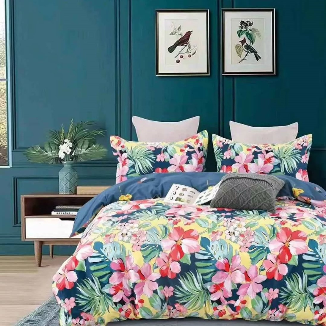 ชุดผ้าปูที่นอน 5 ฟุต 6 ชิ้น CHARM สี FLORAL TWO TONE คอลเลคชั่น CLASSIC_10