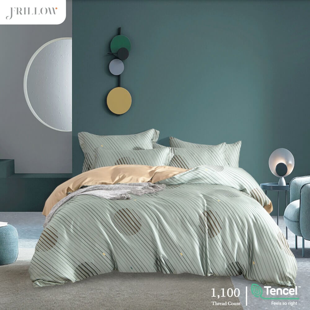 ปลอกผ้านวม FRILLOW 70x90 นิ้ว สี Viridescent 1100 เส้นด้าย_0