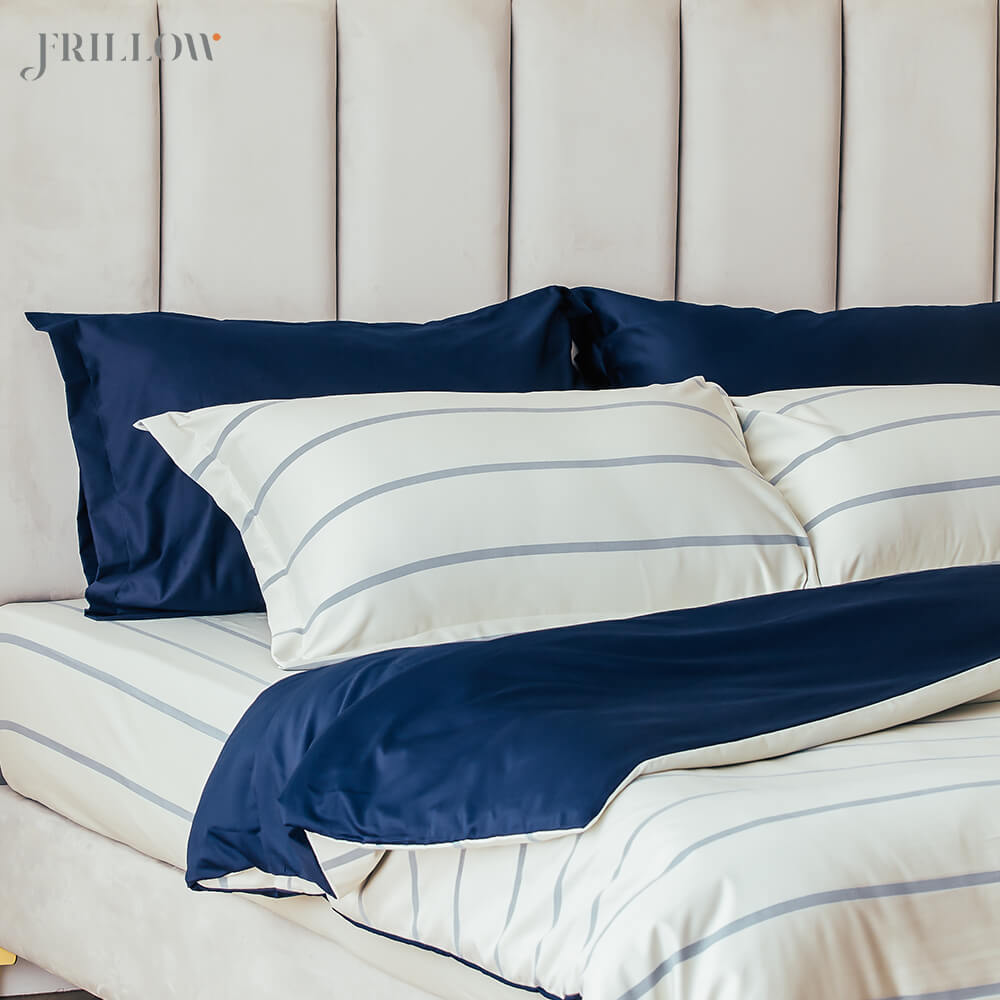 ชุดปลอกผ้านวมและผ้าปูที่นอนพรีเมียม 3.5ฟุต 2ชิ้น FRILLOW The Superiority สี White Dawn 800 เส้นด้าย_2