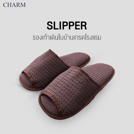 รองเท้าโรงแรม Hotel Slippers ใช้ในบ้าน โรงแรม Free Size สี แดง_0