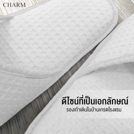 รองเท้าโรงแรม Hotel Slippers  ใช้ในบ้าน โรงแรม Free Size สี ขาว_3