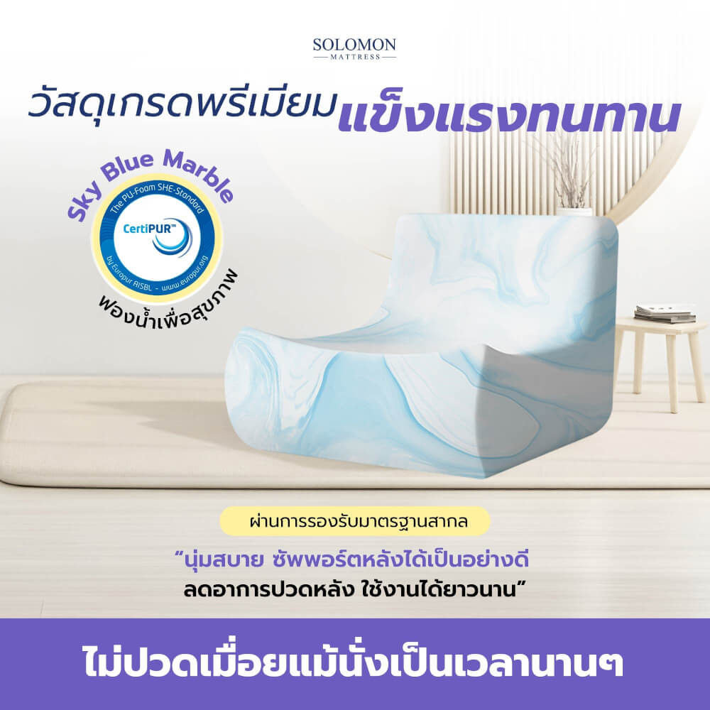 SOLOMON โซฟา โซฟาหนอนนุ่ม รุ่น MORI สีฟ้า