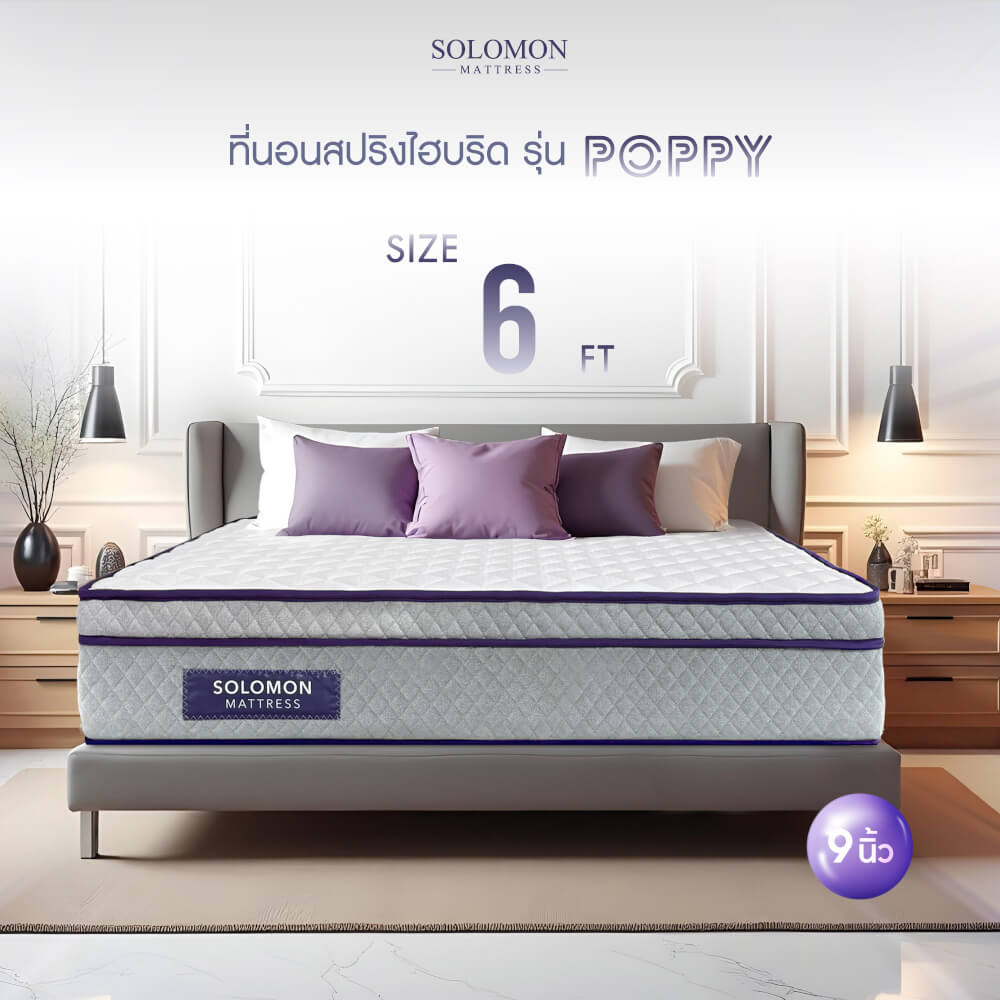 ที่นอน 6 ฟุต SOLOMON รุ่น POPPY หนา 9 นิ้ว_10