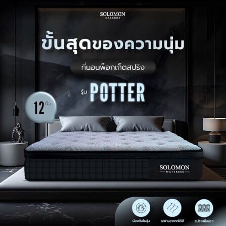 ที่นอน SOLOMON รุ่น POTTER 3.5 ฟุต หนา 12 นิ้ว จัดส่งแบบอัดสุญญากาศ_8