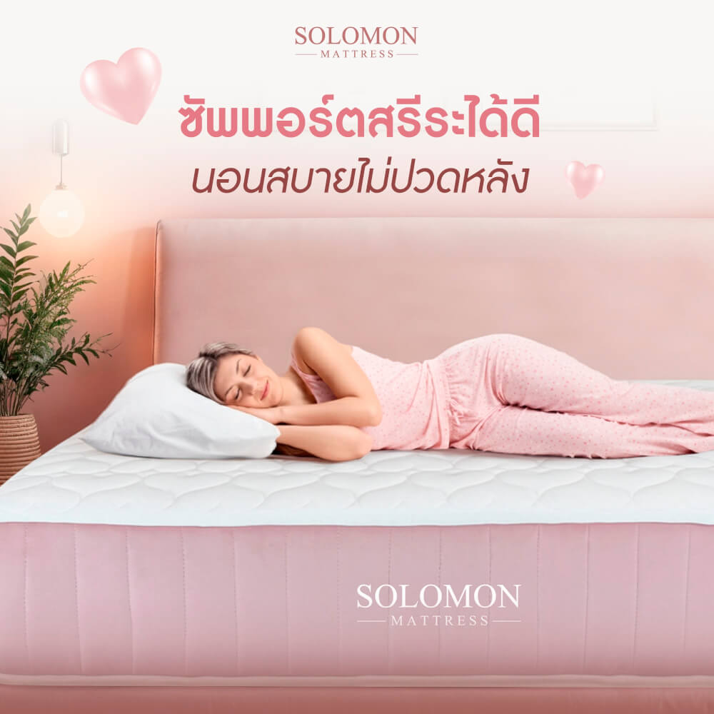 ที่นอนเย็นพ็อกเก็ตสปริง 6 ฟุต SOLOMON รุ่น KISS ME หนา 10 นิ้ว รับประกัน 1 ปี