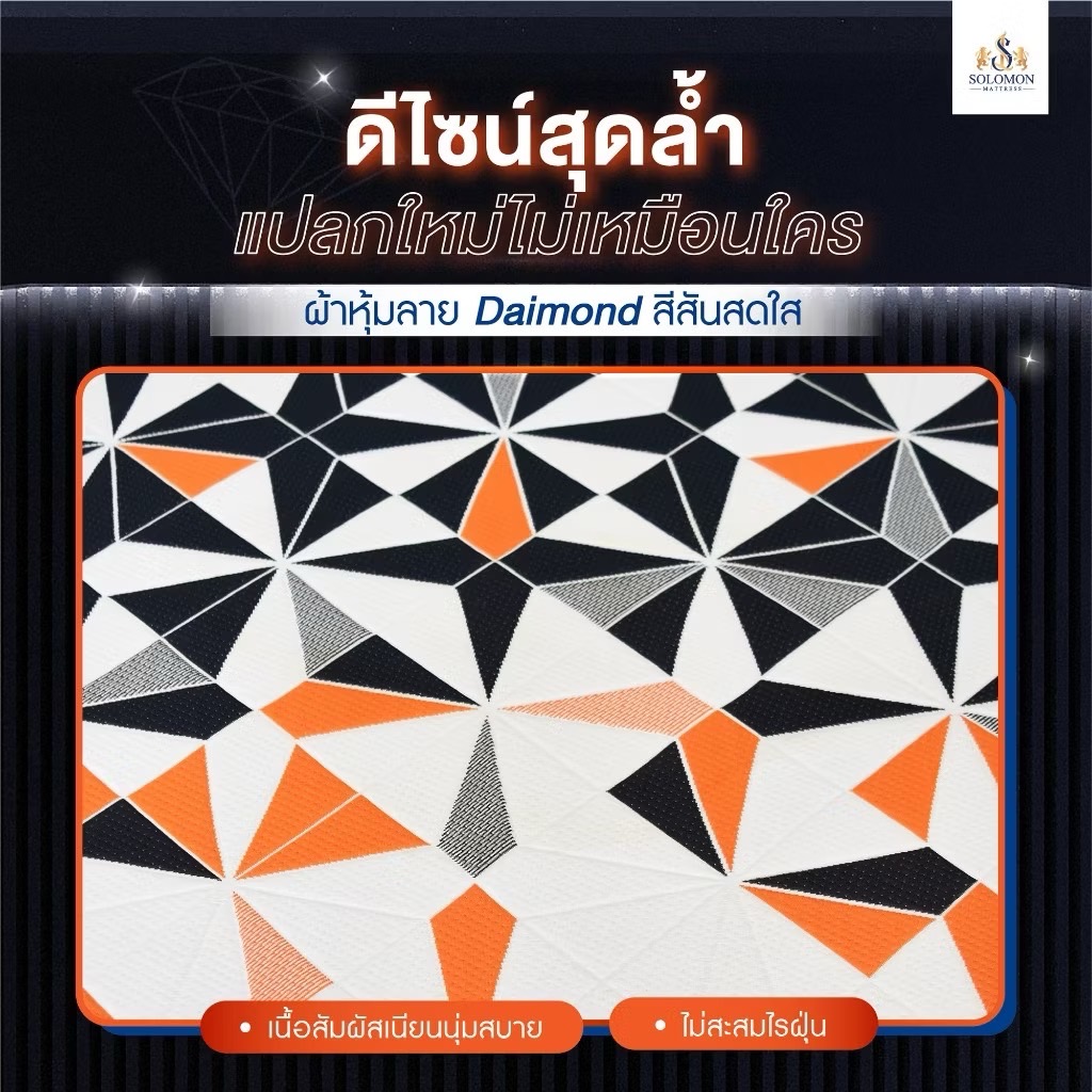 ที่นอนยางพารา 3.5 ฟุต SOLOMON รุ่น Perfection หนา 8 นิ้ว แถมหมอนหนุน 2 ใบ หมอนข้าง 1 ใบ_3