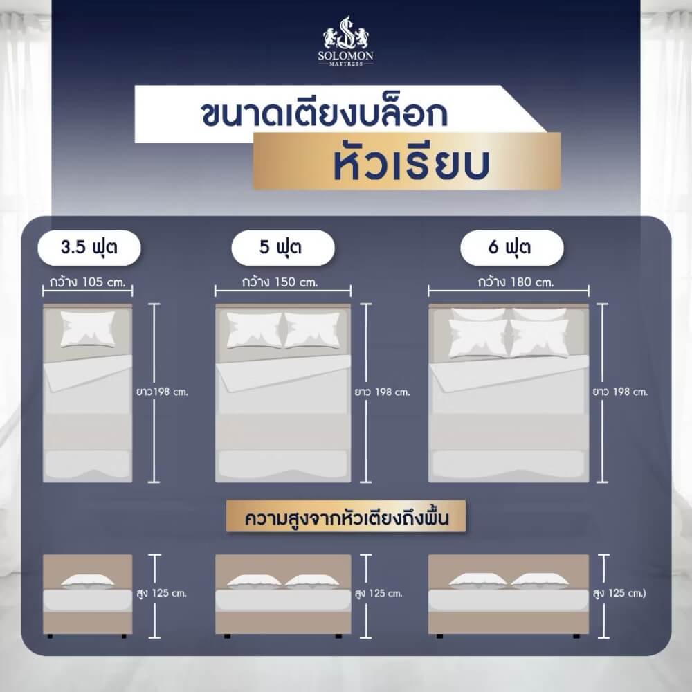 ฐานรองหัวเตียง 6 ฟุต SOLOMON หัวเรียบ สี โอ๊ค