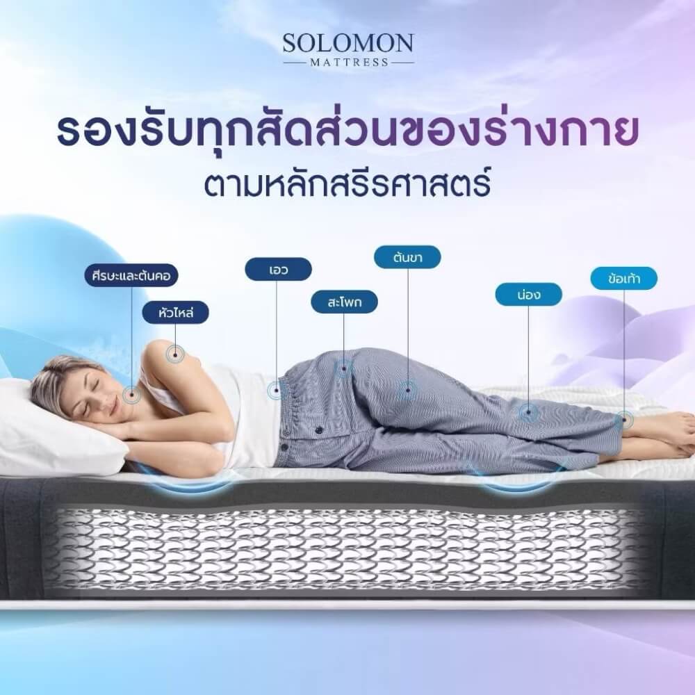 ที่นอน 3.5 ฟุต SOLOMON รุ่น PYLA PLUS หนา 9 นิ้ว 