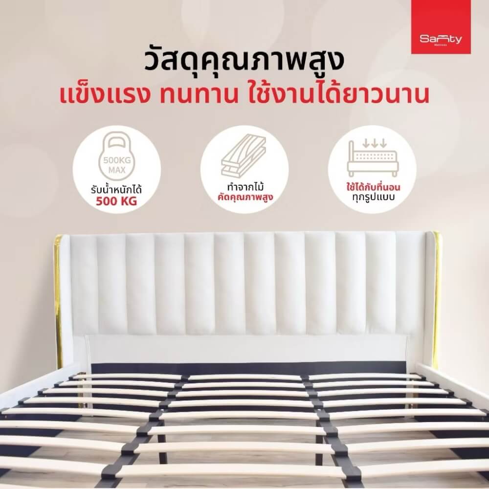 ฐานรองหัวเตียง 6 ฟุต SOLOMON รุ่น Olivia สี เทา