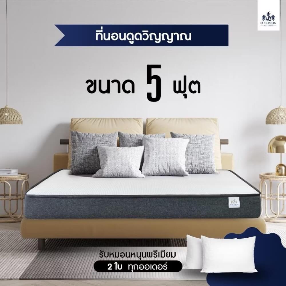 ที่นอน 3.5 ฟุต SOLOMON รุ่น ดูดวิญญาณ หนา 4 นิ้ว