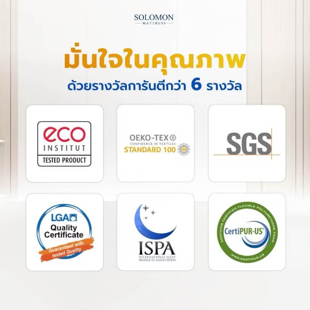 ที่นอนยางพารา 3.5 ฟุต SOLOMON รุ่น Sunshine หนา 6 นิ้ว 