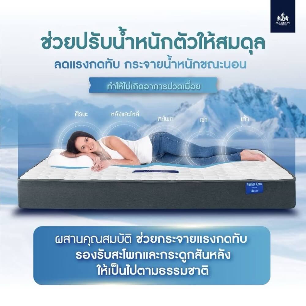 ที่นอน 6 ฟุต SOLOMON รุ่น Cooling Tech หนา 4 นิ้ว