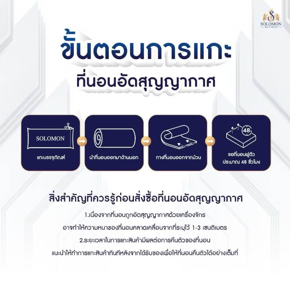ที่นอน 3.5 ฟุต SOLOMON รุ่น ดูดวิญญาณ หนา 4 นิ้ว