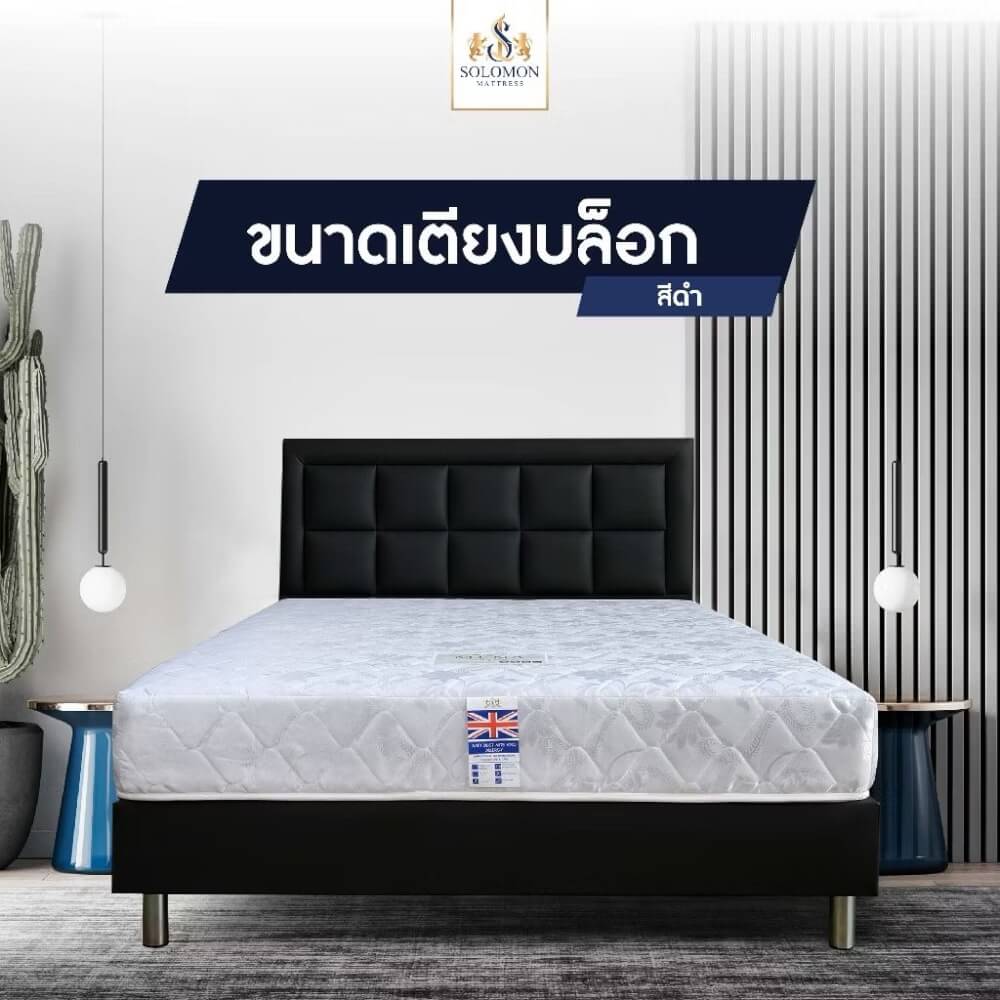 ฐานรองหัวเตียง 5 ฟุต SOLOMON สี ดำ