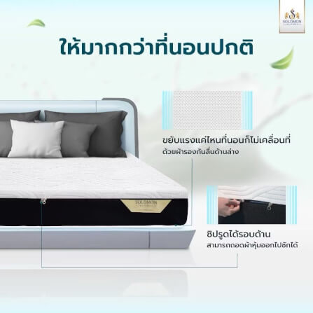 ที่นอนยางพารา 5 ฟุต SOLOMON รุ่น Cosmo หนา 7 นิ้ว แถมหมอนหนุน 2 ใบ หมอนข้าง 1 ใบ_2