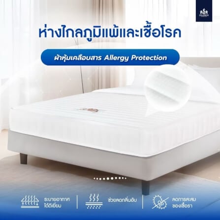 ที่นอน 5 ฟุต SOLOMON รุ่น Linda สีขาว หนา 6 นิ้ว_2