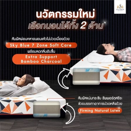 ที่นอนยางพารา 5 ฟุต SOLOMON รุ่น Perfection หนา 8 นิ้ว แถมหมอนหนุน 2 ใบ หมอนข้าง 1 ใบ_4