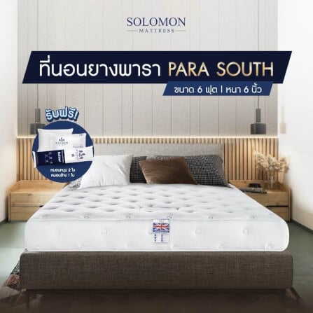 ที่นอนยางพารา 6 ฟุต SOLOMON รุ่น Para Southern หนา 6 นิ้ว แถมหมอนหนุน 2 ใบ หมอนข้าง 1 ใบ_4