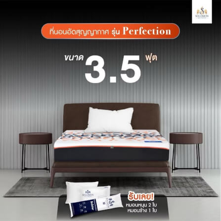 ที่นอนยางพารา 3.5 ฟุต SOLOMON รุ่น Perfection หนา 8 นิ้ว แถมหมอนหนุน 2 ใบ หมอนข้าง 1 ใบ_6