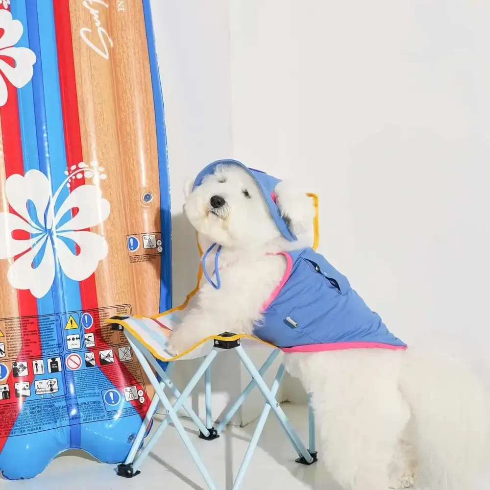 หมวกสัตว์เลี้ยง PUPPY GALLERY ไซซ์ S สีฟ้า มาพร้อม Cooling Pads