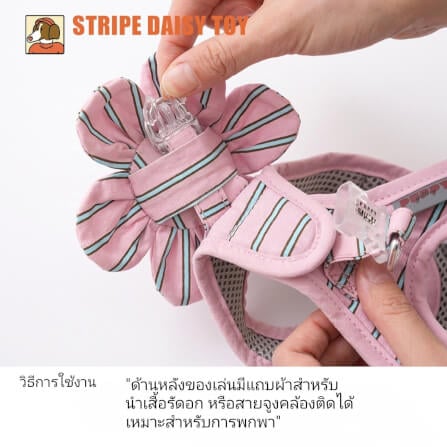 ของเล่นสัตว์เลี้ยง PUPPY GALLERY Stripe Daisy Toy สีครีม (มีเสียงเมื่อบีบ)_3