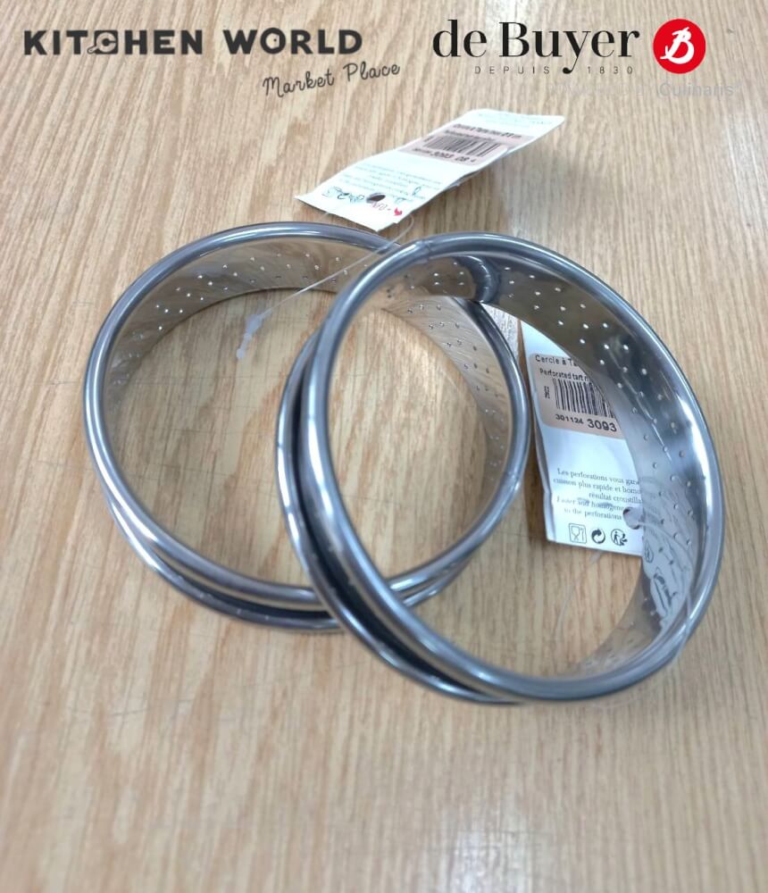 พิมพ์อบทาร์ตเจาะรูขอบม้วนสแตตนเลส DE BUYER BW1089-8 ขนาด 8 ซม.