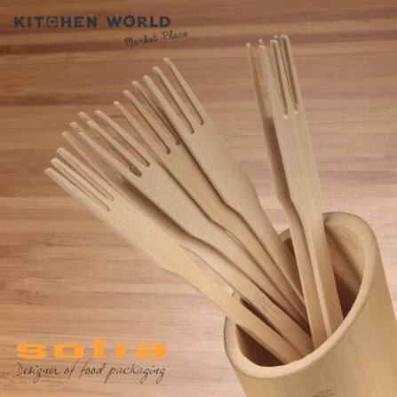 ส้อมจิ้มอาหารทำจากไม้ไผ่เนื้อแข็ง SOLIA VO11213 PK1209 แพ็ค 100 ชิ้น_2