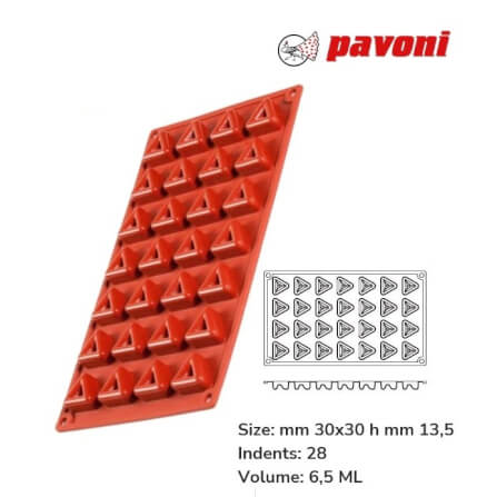 พิมพ์อบขนมซิลิโคนทรงสามเหลี่ยม PAVONI BW1583-076 จำนวน 28 ชิ้น สีแดง_4
