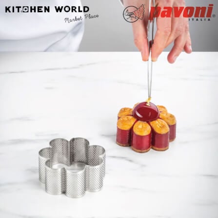 พิมพ์เค้กสแตนเลสเจาะรูรูปดอกไม้ PAVONI BW1436-51 ขนาด 10 ซม._6