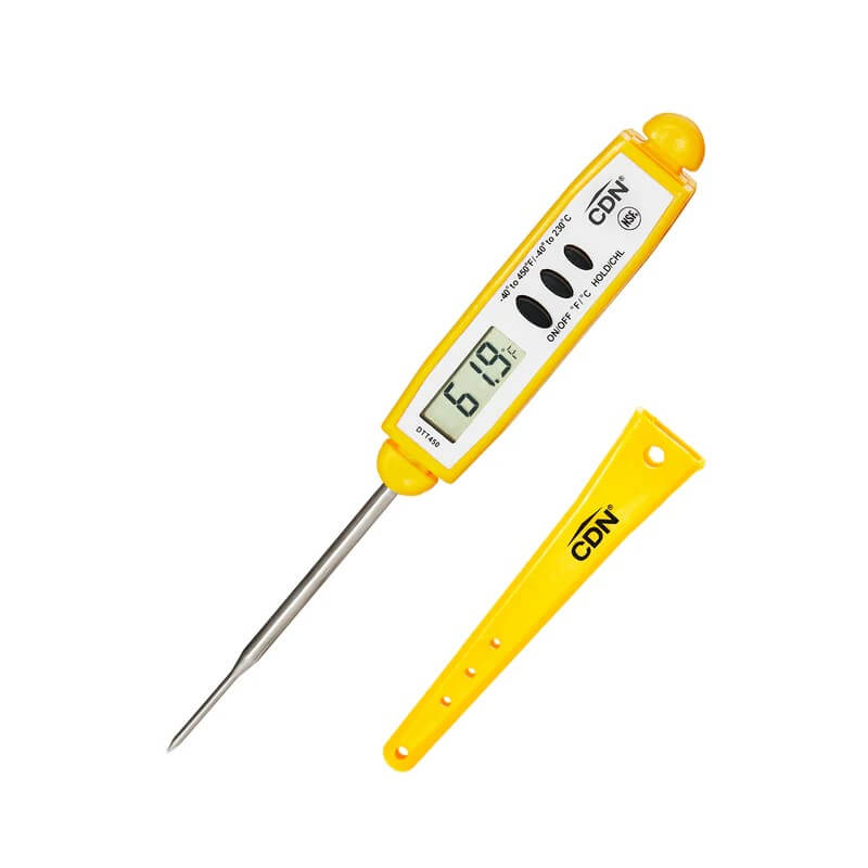 เทอร์โมมิเตอร์แบบเข็มดิจิตอลแบบพกพา CDN DTT450 สีเหลือง