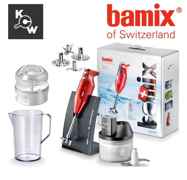 เครื่องปั่นอาหารแบบมือถือ Bamix Switzerland MA0728-RE Superbox 200W สีแดง