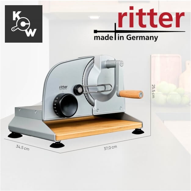 เครื่องสไลด์ขนมปังแบบมือหมุน Ritterwerk Piatto 5 (107.022) สีเงิน