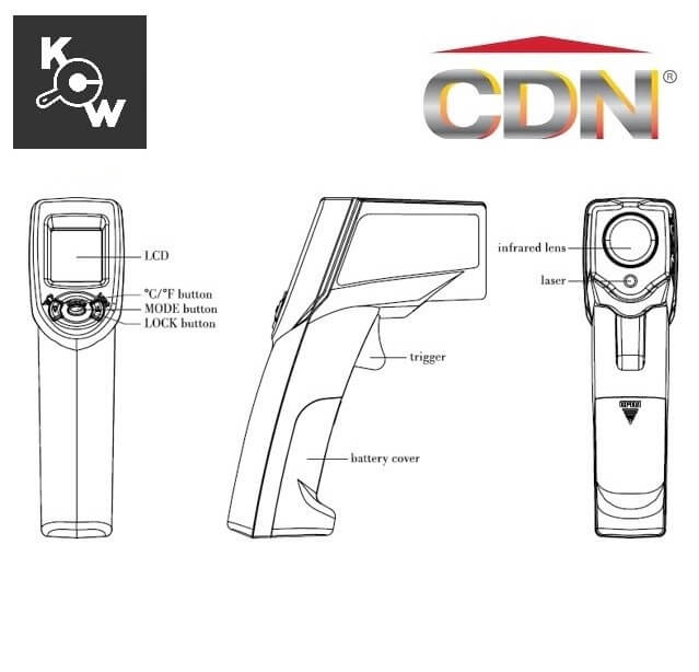 เครื่องวัดอุณหภูมิแบบปืนอินฟราเรด CDN IN1022