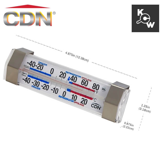 เครื่องวัดอุณหภูมิตู้เย็น/ช่องแช่แข็ง CDN FG80 สีเงิน