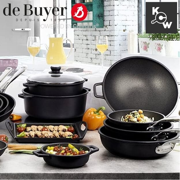 หม้อตุ๋น เคลือบเทปลอนพร้อมฝาแก้ว de buyer 8311.24 กว้าง 24 ซม.x ยาว 33.5 x สูง 9.5 ซม.