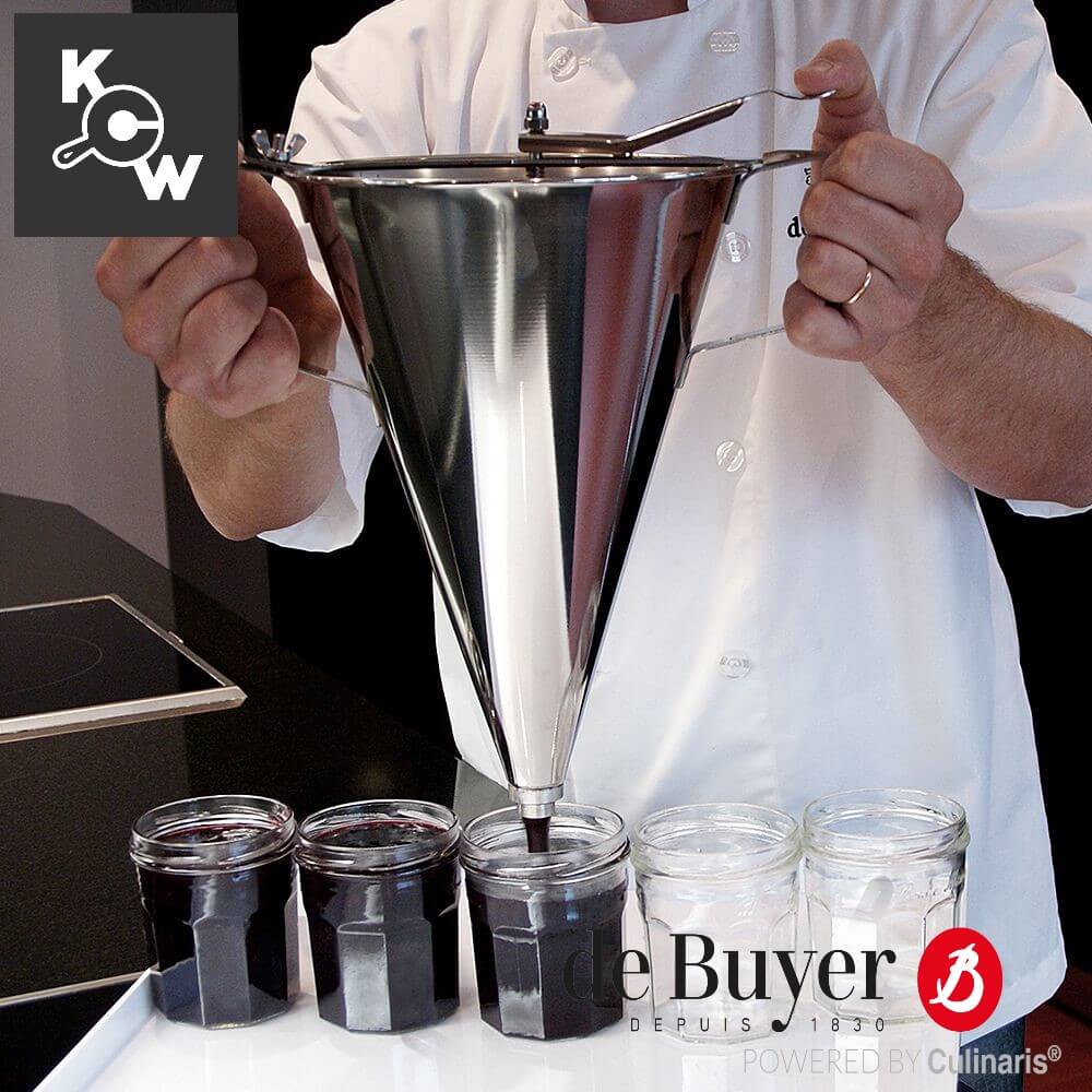 กรวยกรองวัตถุดิบ พร้อมขาตั้งสแตนเลส de Buyer 3354.52 ความจุ 3.3 ลิตร